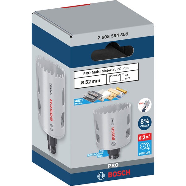 Bosch Pro Multi Material Lochsäge PC Plus, Durchmesser 52 Millimeter, Verpackung