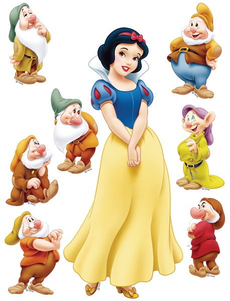 Disney Wandtattoo Schneewittchen Gelb, Blau und Beige - 85 x 65 cm - 600195