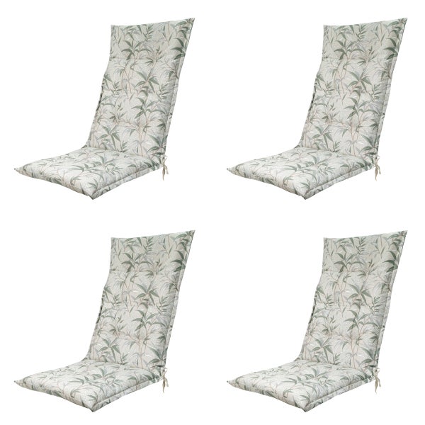 Hochlehnerauflage Palma natur - ca. 123x50 cm - 4er-Set