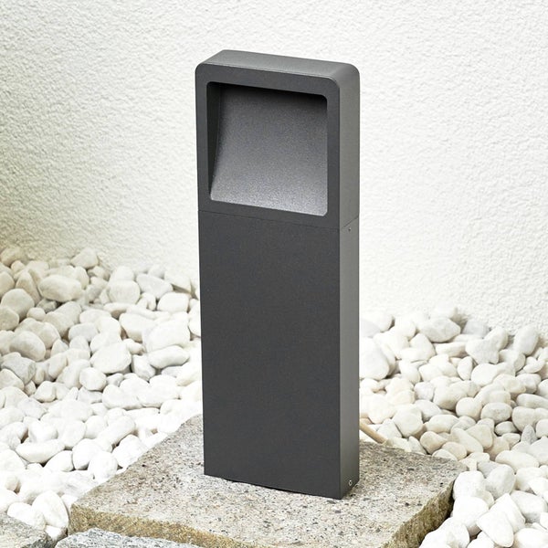 Lucande LED Wegeleuchte Sockelleuchte grafitgrau 35 cm, Sockellampe IP54 Gartenlampe Aussenleuchte Garten Außenstehleuchte Außenlampe Wegelampe