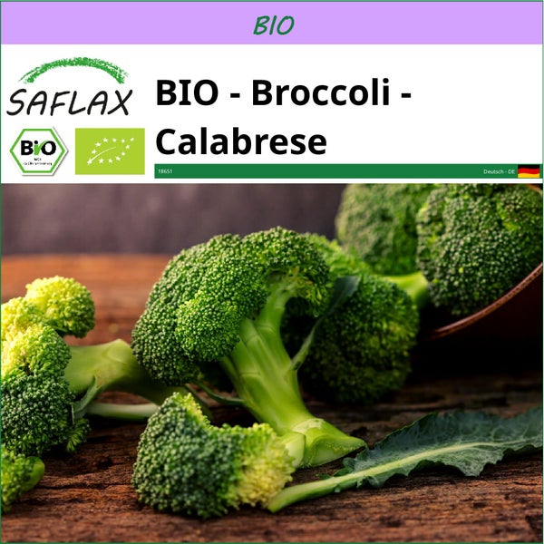 SAFLAX  - BIO - Broccoli - Calabrese - Brassica oleracea - 100 Samen