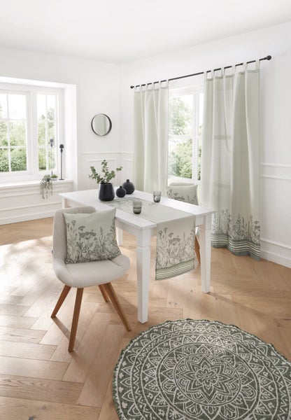 FRANK FLECHTWAREN|Tischläufer Wiesenblumen, 40 x 140 cm, BAUMWOLLE, POLYESTER