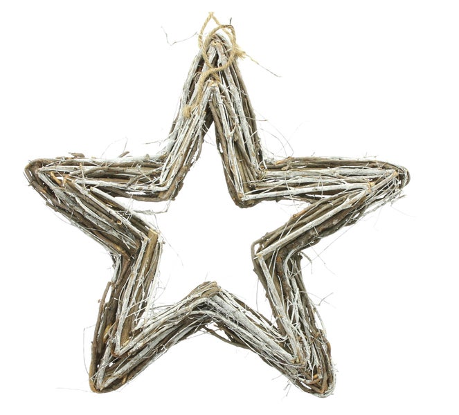 FRANK FLECHTWAREN | Stern Rustikal, 2er Set, Ø 30 x 2,5 cm, Ø 40 x 3 cm, ULMEJUTE,
