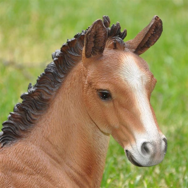 Dekofigur Gartenfigur Statue liegendes Pferd