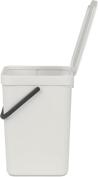 Brabantia Abfallsammler Mit Stay Open Deckel 12 Liter HxBxT 35 x 20 x 24,9 cm Kunststoff Hellgrau