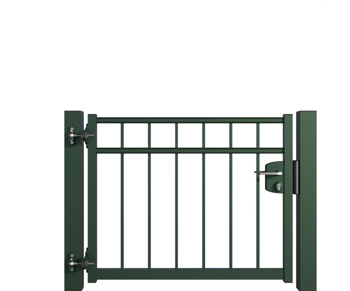 Gartentor aus Metall mit Schloss