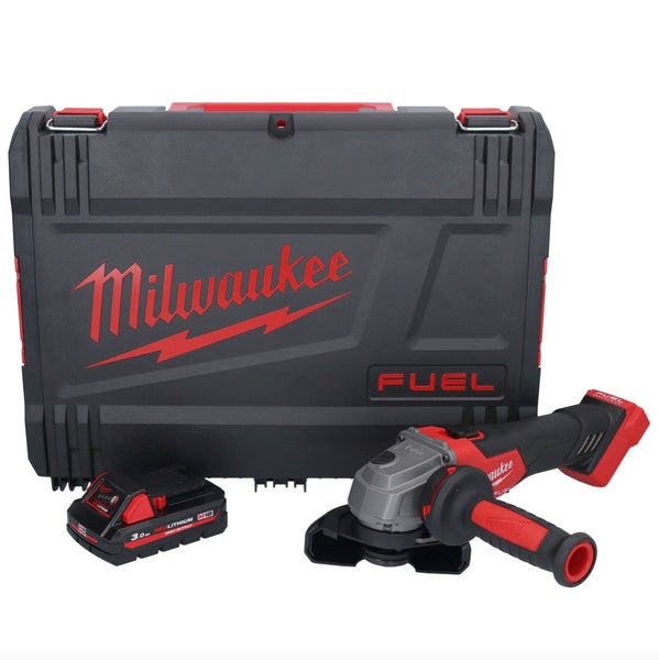 Milwaukee Akku-Winkelschleifer Set bestehend aus Winkelschleifer, einem Akku und Transportkoffer