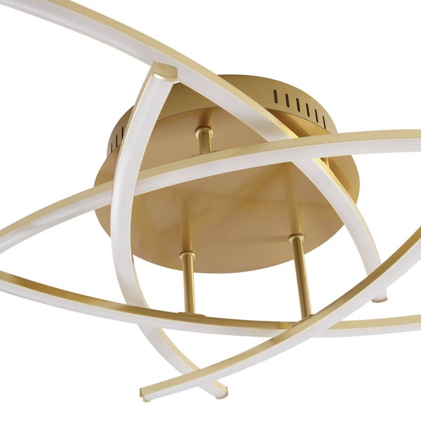 Lindby LED Deckenleuchte Flakira dimmbar (Modern) in Bronze aus Aluminium (1 flammig, ) - Lampe Deckenlampe Wohnzimmerleuchte