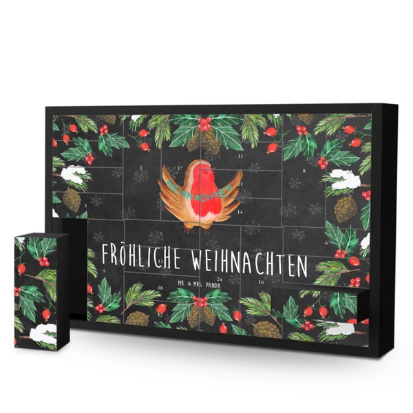 Mr. & Mrs. Panda Befüllbarer Adventskalender Rotkehlchen Weihnachten - Schwarz