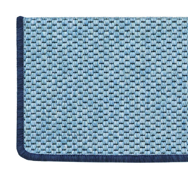 FLOORDIREKT Stufenmatte Kalkutta - Sisaloptik - Schlingenpol - Selbstklebend - Blau - Rechteckig - 23,5 x 65 cm