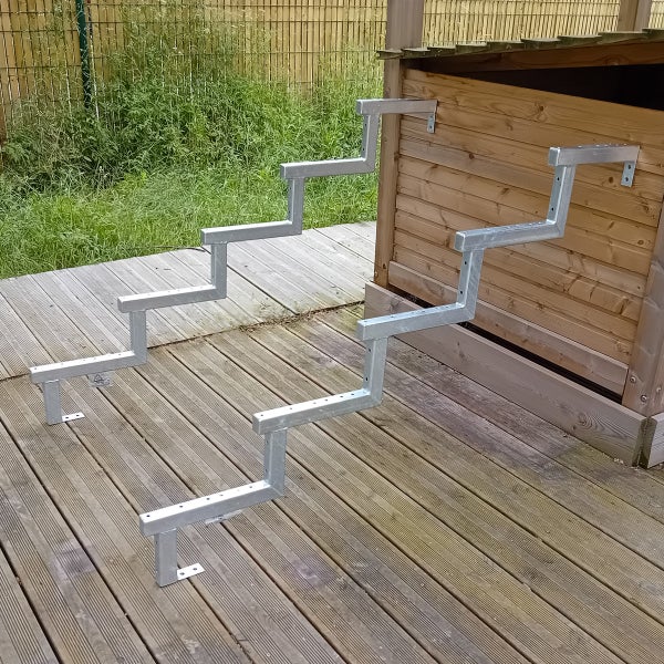2er Set Stahl Treppenwange 5 Stufen - Option für Setzstufen-Höhe 85cm