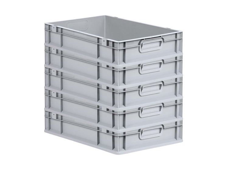 PROREGAL Spar Set 5x Eurobox Nextgen Economy Griffe Geschlossen HxBxT 12 x 40 x 60 cm 23 Liter Eurobehälter Transportbox Transportbehälter
