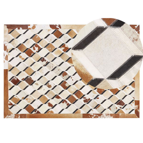 Teppich SERINOVA Braun 140 x 200 cm Echtleder