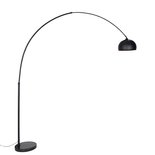 QAZQA - Moderne Bogenlampe schwarz - XXL I Wohnzimmer I Schlafzimmer - Stahl Länglich - LED geeignet E27