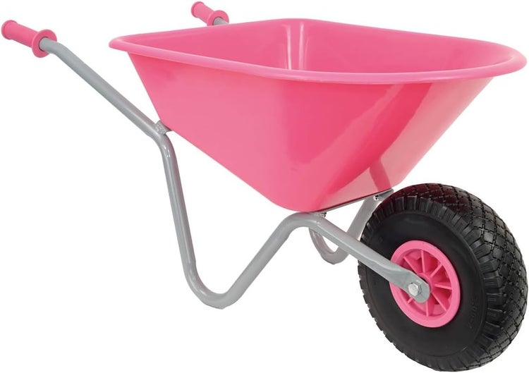 Kinderschubkarre Matrix 20L 40kg | rosa Kunststoffmulde & Vollgummirad | für Kinder ab 3 Jahren
