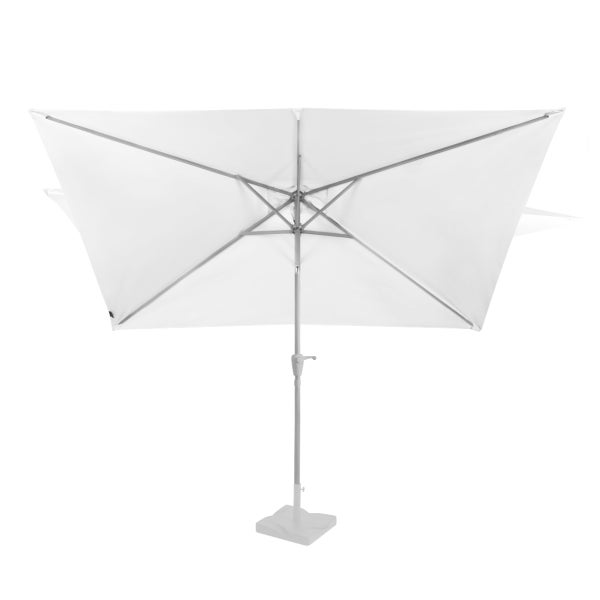 VONROC Sonnenschirm rechteckig 200x300 - Rechteckiger Sonnenschirm für Terasse, Garten, Balkon, Gastro - Knickbar, Kurbel, Wetterfest - Rapallo (Weiß)