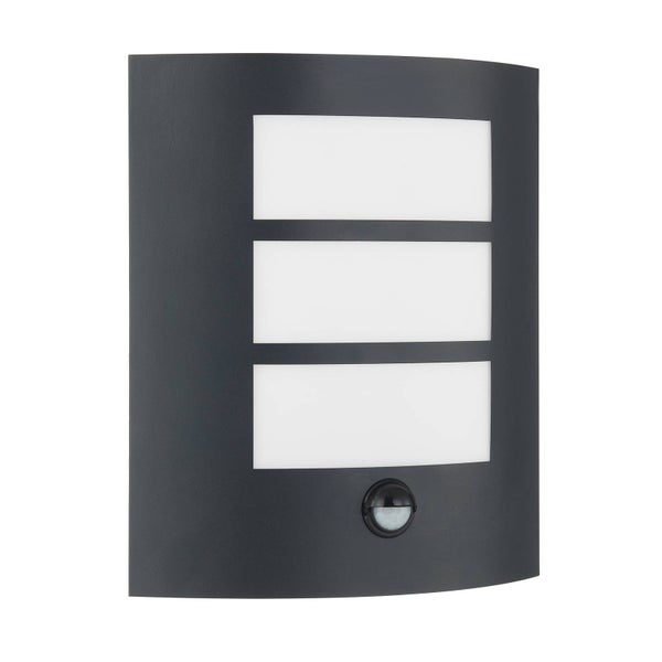 Lindby Wandleuchte außen Vimal mit Bewegungsmelder (spritzwassergeschützt (Modern) in Schwarz aus Aluminium (1 flammig, E27) - Wandlampe für Außenwand/Hauswand Haus Terrasse und Balkon