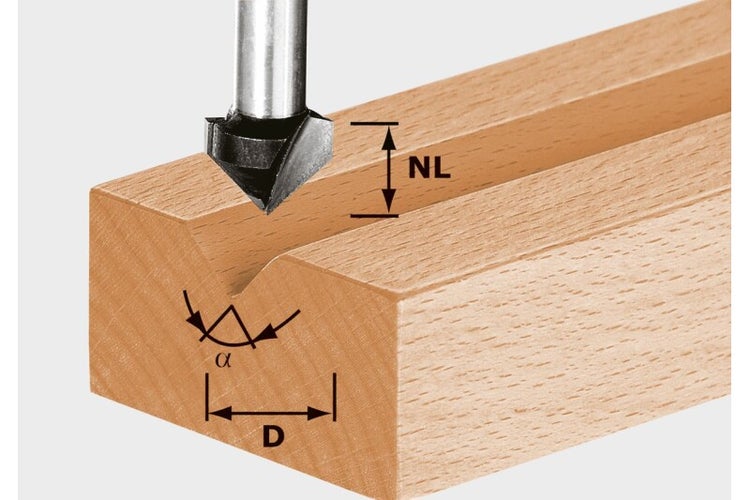 Festool V-Nutfräser HS S8 D11/9,5/60° - (490997)