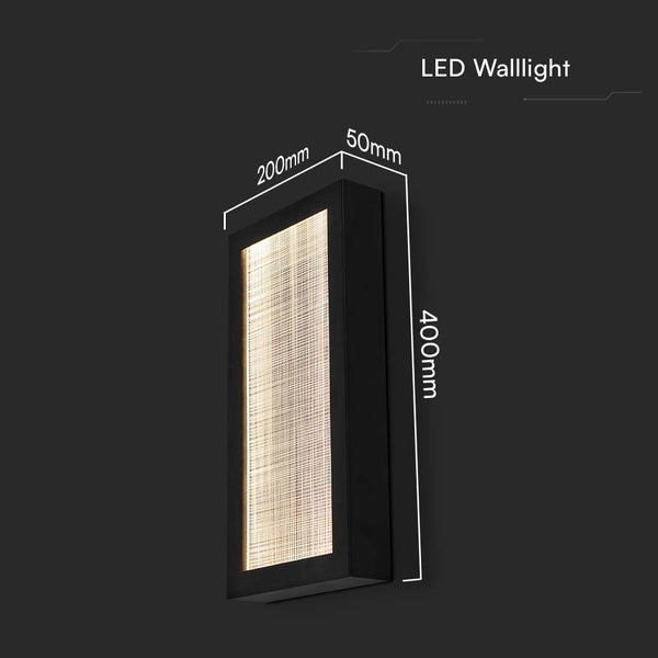 LED-Wandleuchte mit den Maßen 200 mm x 50 mm x 400 mm