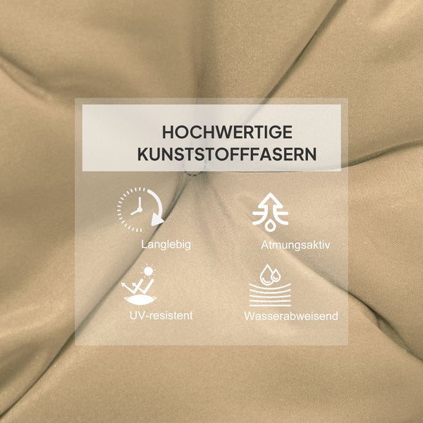 Hochwertige Kunststofffasern: langlebig, atmungsaktiv, UV-resistent und wasserabweisend.