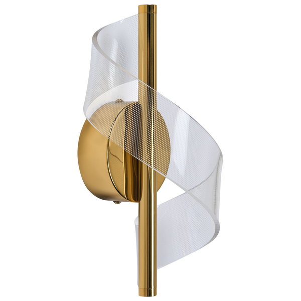 Wandleuchte mit transparentem Lampenschirm und Halterung