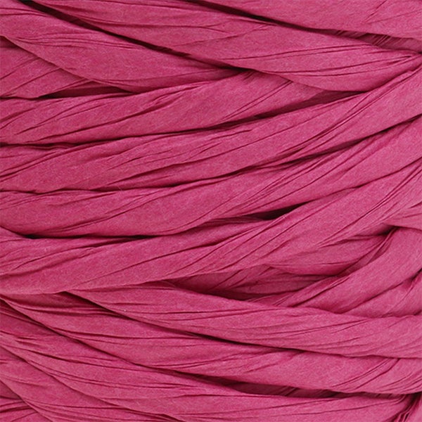 Nahaufnahme von pinkfarbenem Papiergarn