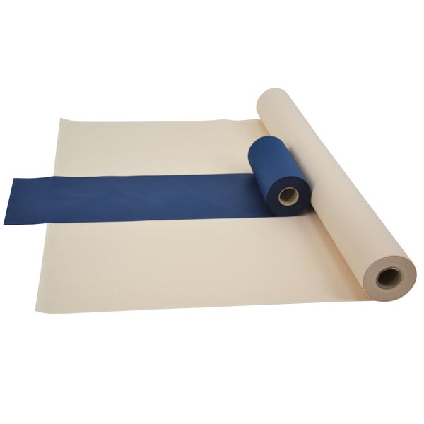 Sensalux Kombi-Set 1 Tischdeckenrolle 1m x 25m creme + Tischläufer 30cm blau