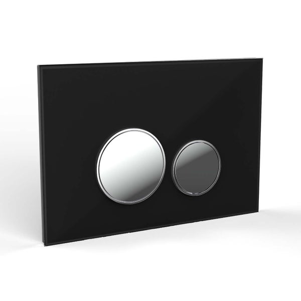 Drückerplatte Glas Schwarz Kompatibel zu Geberit Duofix Sigma (UP 320) 2 Mengenspülung