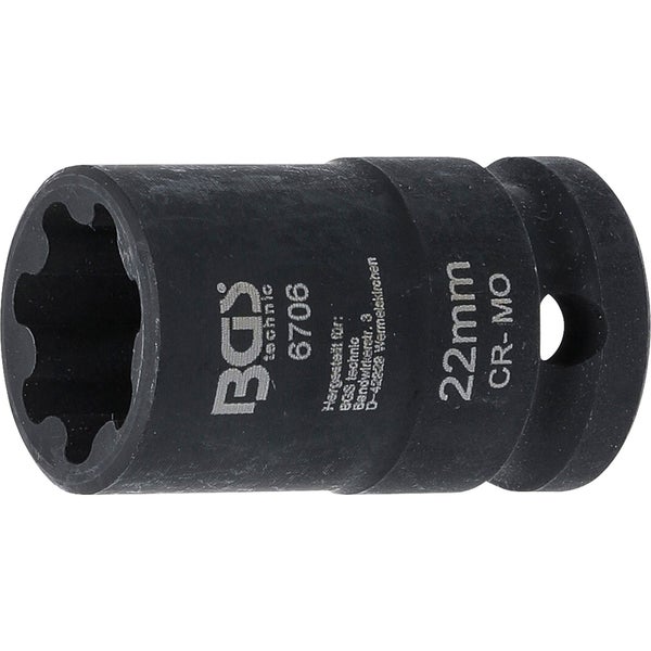 BGS technic Steckschlüssel Einsatz Vielzahn 22 Millimeter