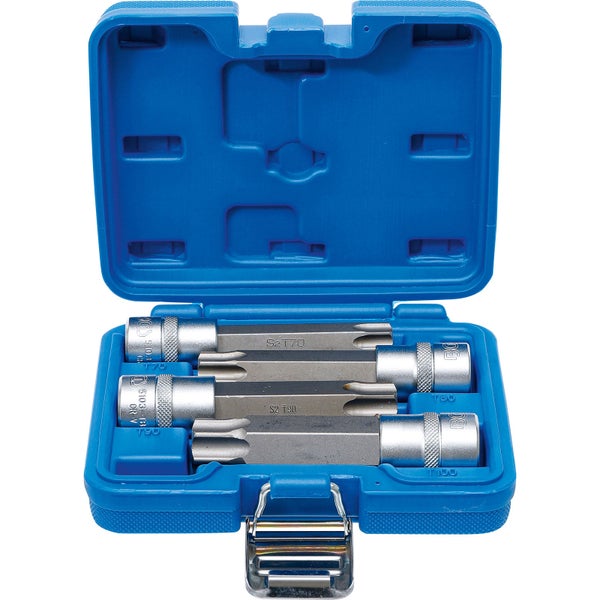 BGS Bit-Einsatz-Satz Antrieb Innenvierkant 12,5 mm (1/2) T-Profil (für Torx) mit Bohrung 4tlg. - 5103