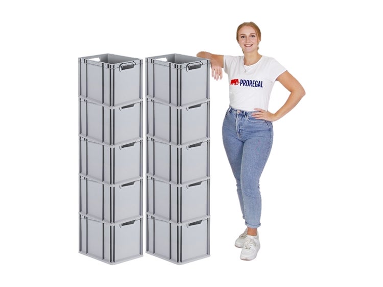 PROREGAL Eurobox Nextgen Economy Griffe Offen HxBxT 12 x 30 x 40 cm 11 Liter Eurobehälter Transportbox Transportbehälter Stapelbehälter