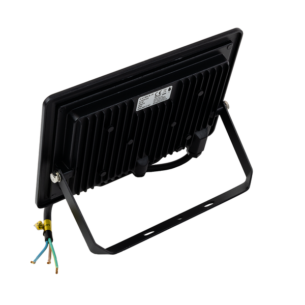 Schwarzer LED-Strahler mit Kabel und Halterung