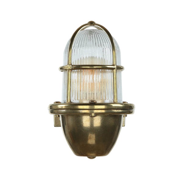 Wandleuchte aus Messing und Glas