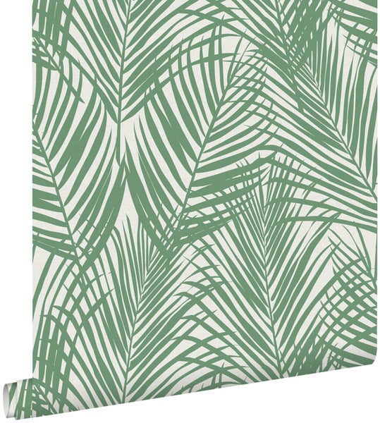 ESTAhome Tapete Palmenblätter Jadegrün - 53 cm x 10.05 m - 139007
