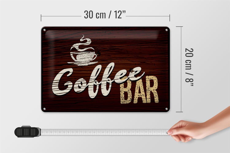 Blechschild Spruch 30x20cm Coffee Bar