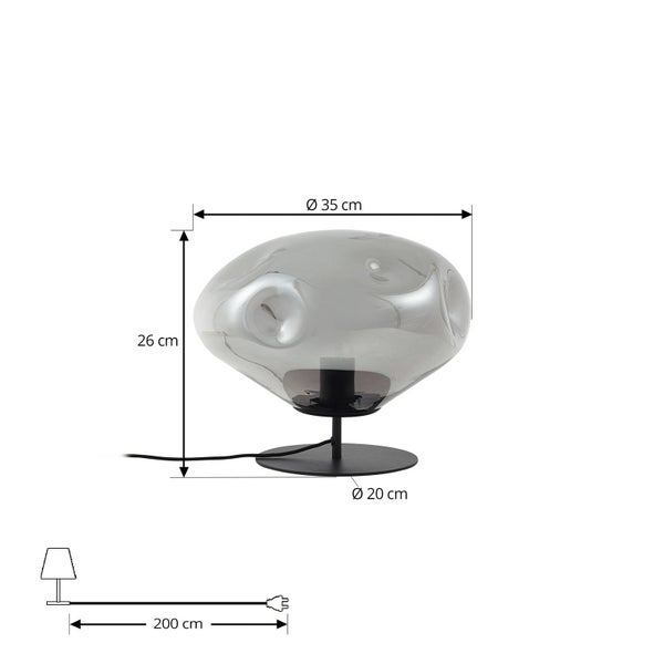 Lindby Tischlampe Lelia (Design, Modern) in Alu aus Glas (1 flammig E27) - Tischleuchte Schreibtischlampe Nachttischlampe Wohnzimmerleuchte