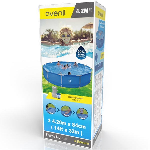 Avenli Frame Round Pool Verpackung mit Produktdetails
