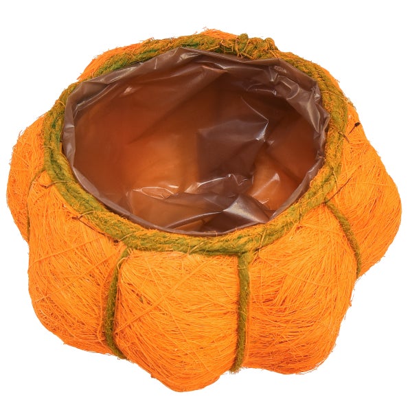 Blumentopf in Kürbisform mit Folie