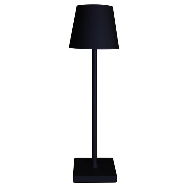 LED Lampe 2 in 1 Tischlampe und Flaschenlampe in Einem, Farbe Schwarz, kabellos, dimmbar, aufladbar USB, zum Aufstecken auf Flaschen oder als Tischleuchte für zu Hause, Restaurants, Hotels, Bars