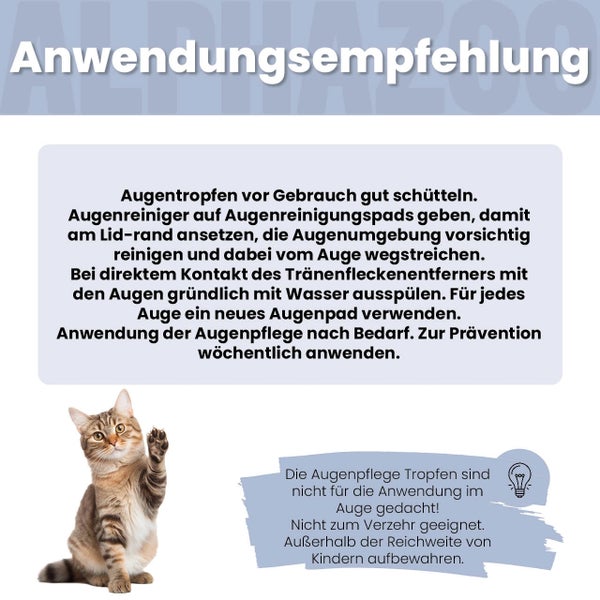 Hinweise zur Anwendung von Augenpflegeprodukten für Tiere