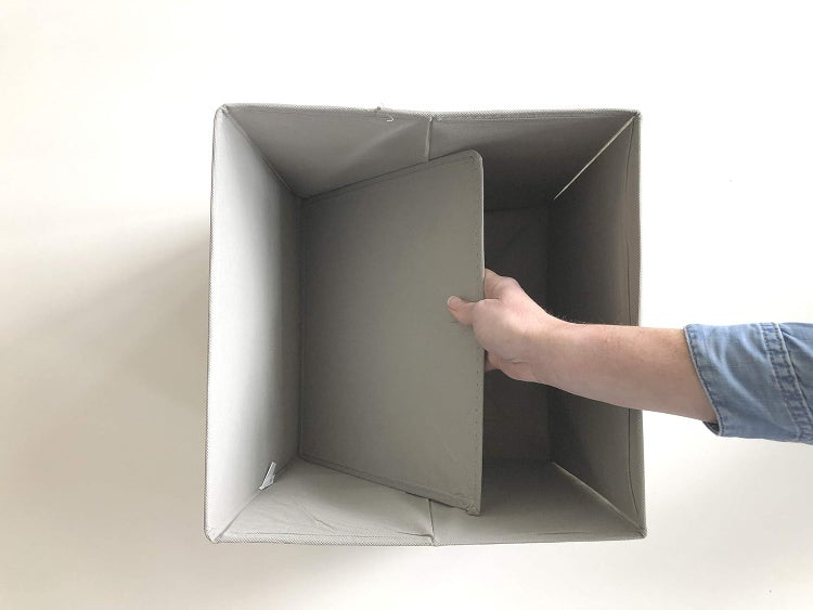 ADOB 3er Set Faltbox, Aufbewahrungsbox, Aufbewahrungskiste in Würfelform mit Griff, Farbe Grau