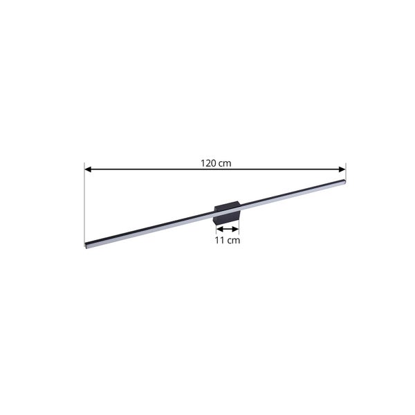 Lucande LED Wandleuchte, Wandlampe Bad Kivana (spritzwassergeschützt (Modern) in Schwarz aus Aluminium (1 flammig ) - Wandleuchten Spiegelleuchte Badezimmer Wandbeleuchtung Badezimmerleuchte