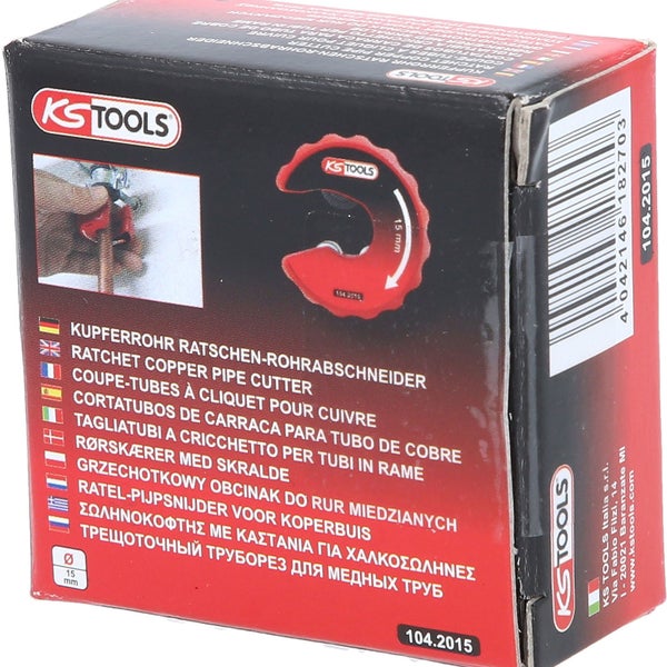 KS TOOLS Ratschen-Rohrabschneider für Kupferrohre 15 mm - 104.2015