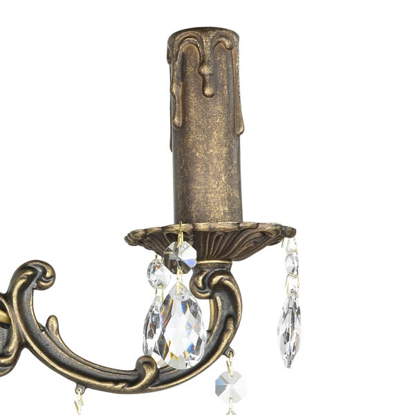 Wandleuchte mit Kristallanhängern