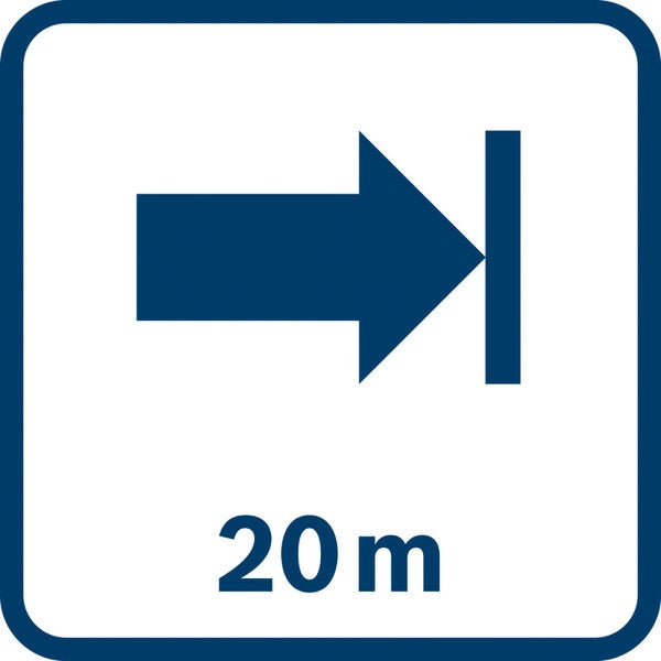 Symbol für Notausgang rechts 20 Meter