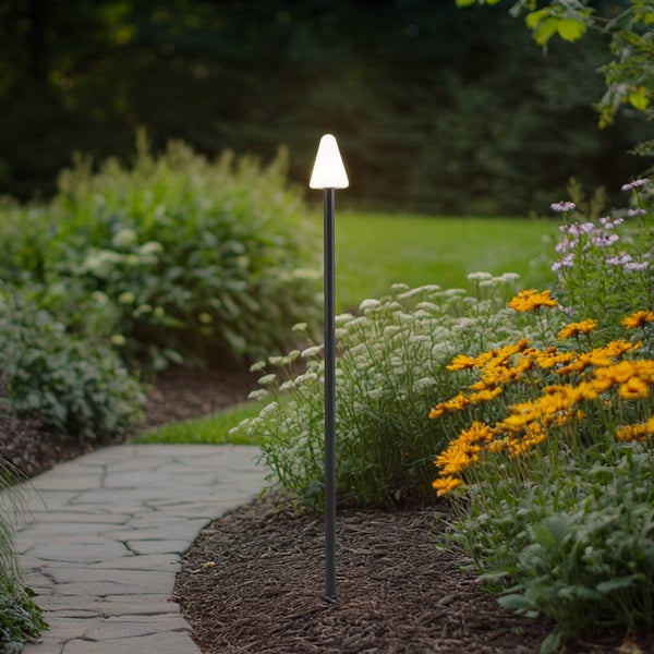 Lindby LED Außenleuchte Selinda (spritzwassergeschützt (Modern) in Schwarz (1 flammig, ) - Erdspießleuchte außen