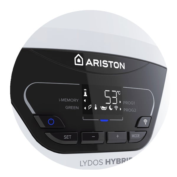 Wandmontierter Warmwasserbereiter mit Wärmepumpe Lydos Hybrid Wifi 100 L Ariston Umgebungsluft 100 L
