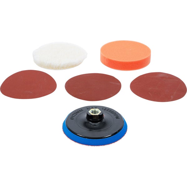 Polierscheiben Set mit Schleifpapier, Polieraufsatz und Polierwolle