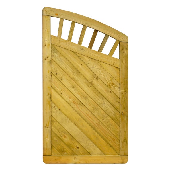 Holzzauntor mit Latten und diagonal verlaufenden Brettern