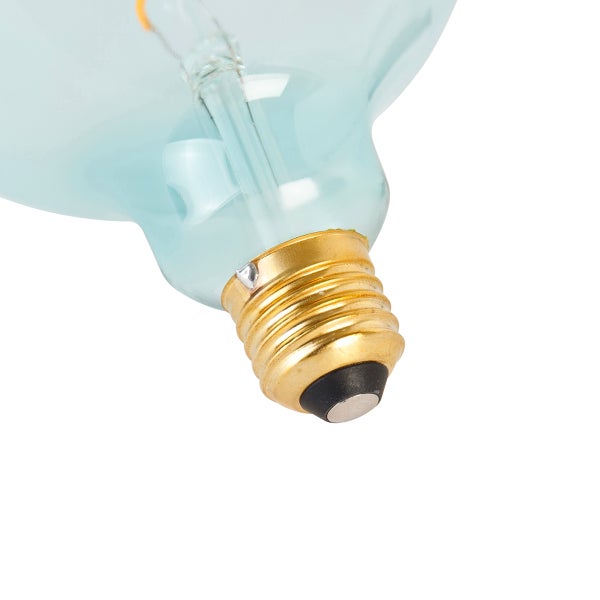 E27 dimmbare LED Spiralfadenlampe G125 blau 4W 180lm 1800K